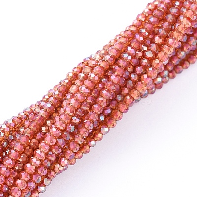 Electroplate Glass Beads Strands X-EGLA-F149-FR-01-1