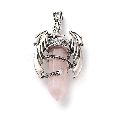 Natural Rose Quartz Pointed Pendants G-B042-04P-53-1