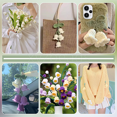 12Pcs 6 Colors Flower Shape Cotton Knitted Costume Ornament Accessories DIY-FG0005-34-1