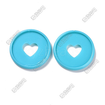 Heart Plastic Loose Leaf Ring Round Binder Discs DIY-WH0304-348B-01-1