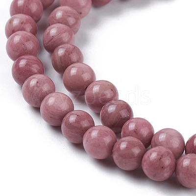 Natural Rhodonite Bead Strands G-L417-08-6mm-1