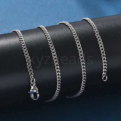 Non-Tarnish Unisex 304 Stainless Steel Curb Chain/Twisted Chain Necklaces STAS-D0002-34P-1