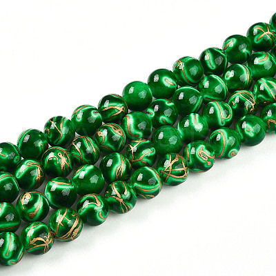 Baking Paint Glass Beads Strands DGLA-N010-10mm-04-1