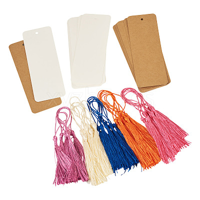 40Pcs 2 Colors Paper Blank Bookmarks AJEW-TA0003-12-1