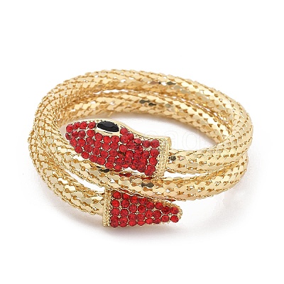 Snake Alloy Rhinestone Bangles for Women BJEW-G085-01G-01-1