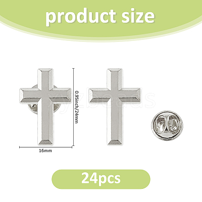 Cross Alloy Pin Brooches AJEW-FH0006-07A-P-1