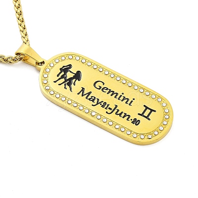 Constellation 304 Stainless Steel Micro Pave Clear Cubic Zirconia Wheat Chain Pendant Necklaces for Women Men NJEW-U007-01E-1