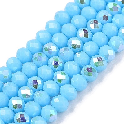 Electroplate Opaque Solid Color Glass Beads Strands EGLA-A044-P3mm-L08-1