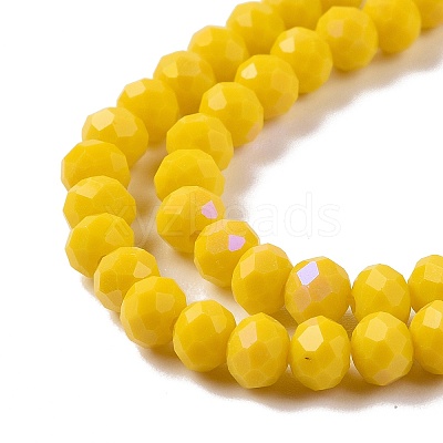 Electroplate Opaque Solid Color Glass Beads Strands EGLA-A034-P8mm-L02-1