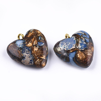 Assembled Bronzite and Imperial Jasper Pendants G-T111-04G-1