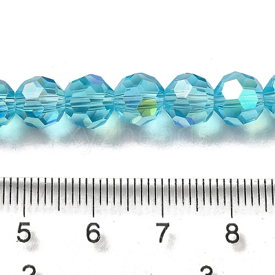Electroplate Transparent Glass Beads Strands EGLA-A035-T8mm-L08-1