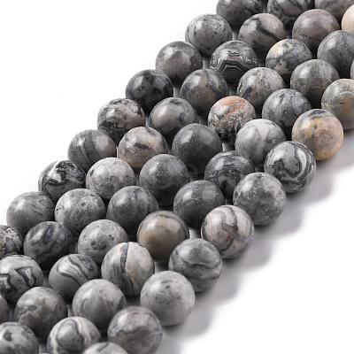 Natural Map Stone/Picasso Stone/Picasso Jasper Bead Strands G-D840-60-8mm-1