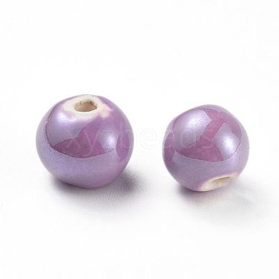 Glazed Porcelain Beads PORC-D001-12mm-17-1