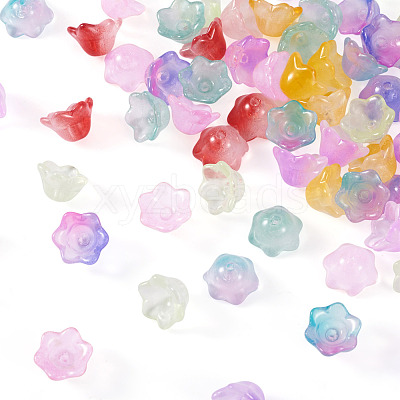 80Pcs 8 Colors Transparent Spray Painted Glass Beads GLAA-BT0001-02-1