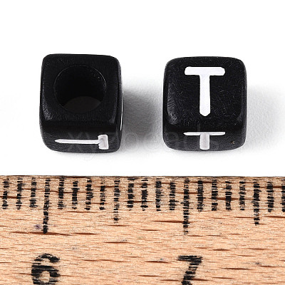 Initial Acrylic Horizontal Hole Beads OACR-ZX006-35T-1