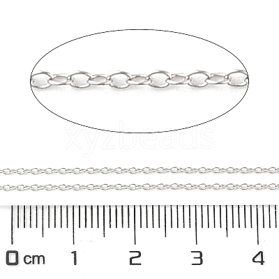 Anti-Tarnish Rhodium Plated 925 Sterling Silver Cable Chains LS-STER-E072-02P-01-1