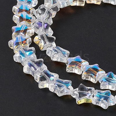 Transparent Electroplate Glass Beads Strands X-EGLA-E030-01J-1