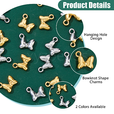 20Pcs 2 Colors 304 Stainless Steel Charms STAS-HS0001-88-1