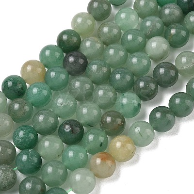 Natural Green Aventurine Beads Strands G-E380-02-6mm-1