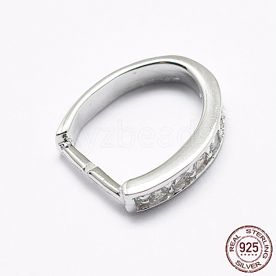Anti-Tarnish Rhodium Plated 925 Sterling Silver Micro Pave Cubic Zirconia Pendant Bails STER-E053-09P-1