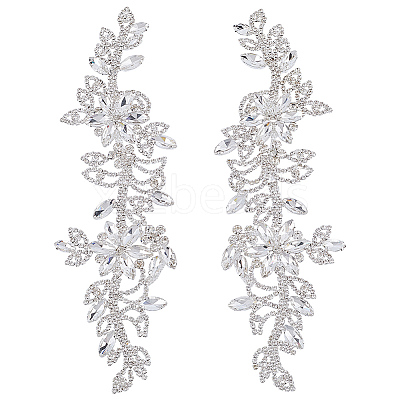Brass Rhinestone Cloth Patches PATC-WH0031-003S-02-1