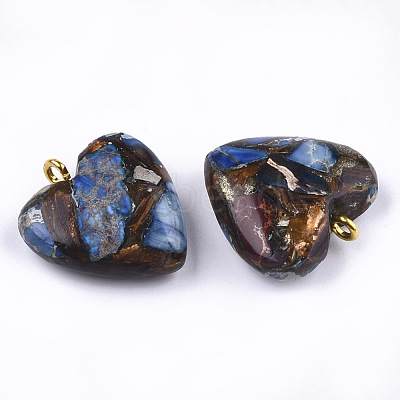 Assembled Bronzite and Imperial Jasper Pendants G-T111-04G-1