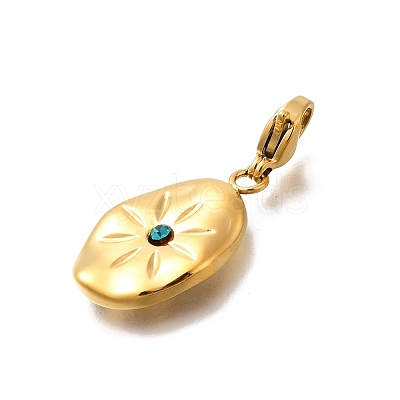 Oval 304 Stainless Steel Rhinestone Pendant Decoration STAS-R159-49G-05-1