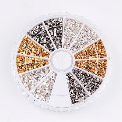 1 Box 3 Color Brass Crimp Beads KK-X0057-B-1