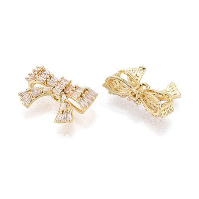 Brass Micro Pave Cubic Zirconia Beads KK-N276-11G-1