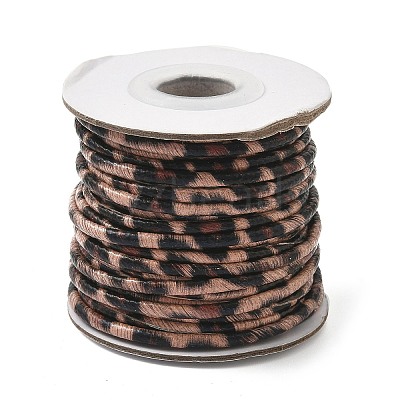 Leopard Printed Round Imitation Leather Cords LC-S020-01I-1