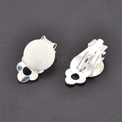 Brass Blank Base Clip-on Earring Cabochon Setting X-KK-M019-03S-1