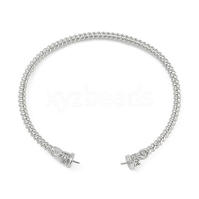 Brass Textured Wavy Open Cuff Bangle Making KK-U043-13P-1
