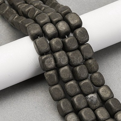 Natural Pyrite Beads Strands G-B155-D12-1