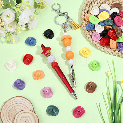 60Pcs 12 Colors Opaque Acrylic Beads OACR-PA0001-64-1