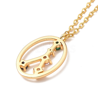 Colorful Cubic Zirconia Constellation Pendant Necklace NJEW-H166-01G-1