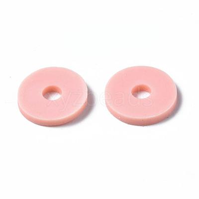 Flat Round Handmade Polymer Clay Beads CLAY-R067-12mm-18-1