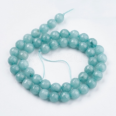 Natural White Jade Bead Strands X-G-R166-8mm-20-1