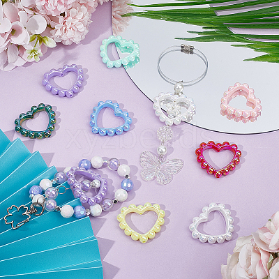 30Pcs 10 Colors Opaque Acrylic Bead Frame SACR-SP0001-08-1