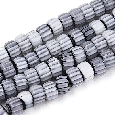 Handmade Millefiori Glass Beads Strands LAMP-T021-27A-02-1