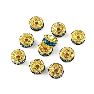 Brass Rhinestone Spacer Beads RB-A014-Z8mm-06G-1