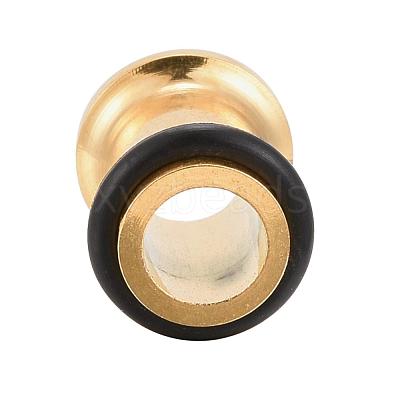 12Pcs 6 Colors 316 Surgical Stainless Steel Screw Ear Gauges Flesh Tunnels Plugs STAS-YW0001-14-1