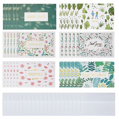 Envelope and Floral Pattern Thank You Cards Sets DIY-CP0001-82-1