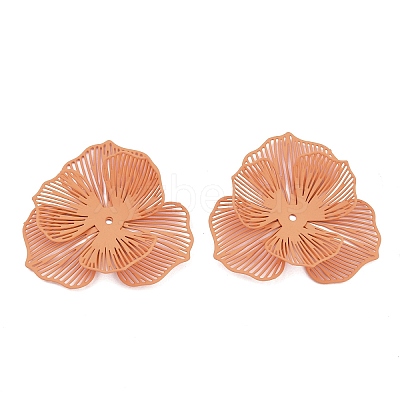 Spray Painted Iron Bead Caps IFIN-Z004-02D-1