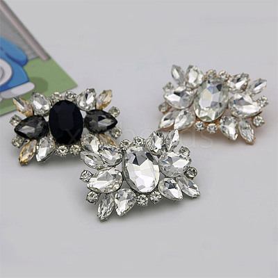 Alloy Glass Detachable Shoe Buckle Clips FIND-WH0423-73RG-01-1