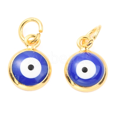 Brass Enamel Charms ZIRC-J025-71G-A-1