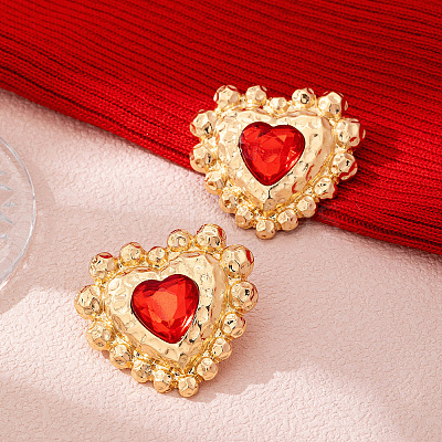 Alloy Rhinestone Stud Earrings for Women WG30F2B-01-1