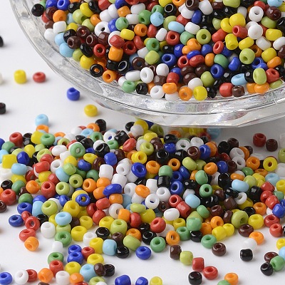 12/0 Opaque Colours Round Glass Seed Beads SEED-P002-10-1