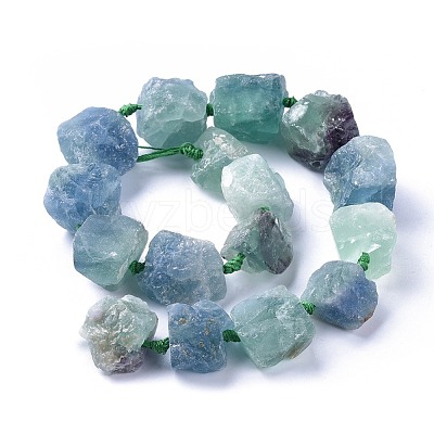 Natural Gemstone Fluorite Rough Nuggets Bead Strands G-E219-08A-1