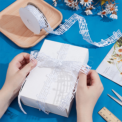 10 Yards Musical Note Double Face Note Polyester Ribbons Accessories SRIB-PH0001-67-1