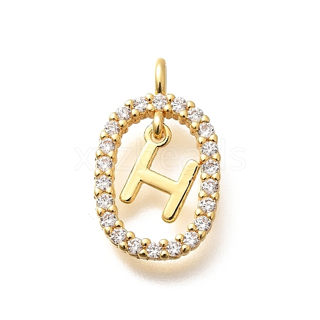 Brass Micro Pave Cubic Zirconia Pendants ZIRC-P123-01G-H01-1